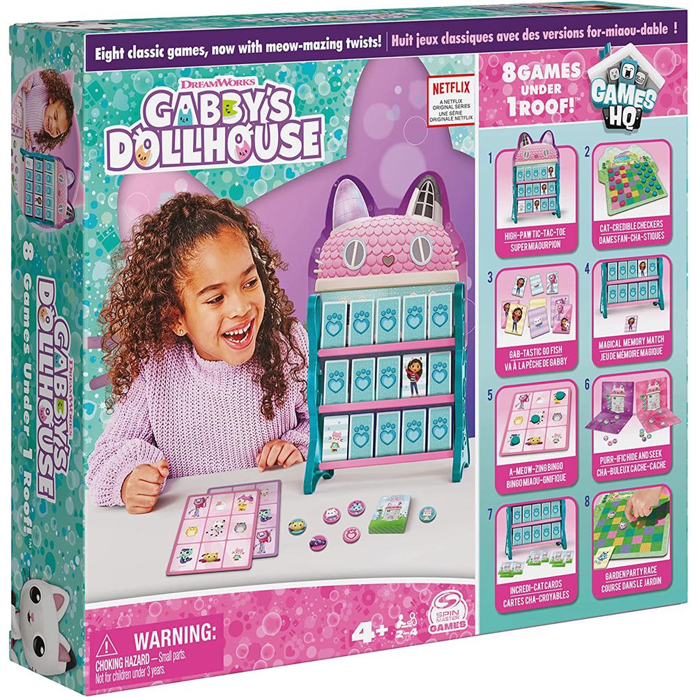 Gabby's Dollhouse Classic Games HQ Set with Cards Draughts Bingo and More Age 4+ 6065857