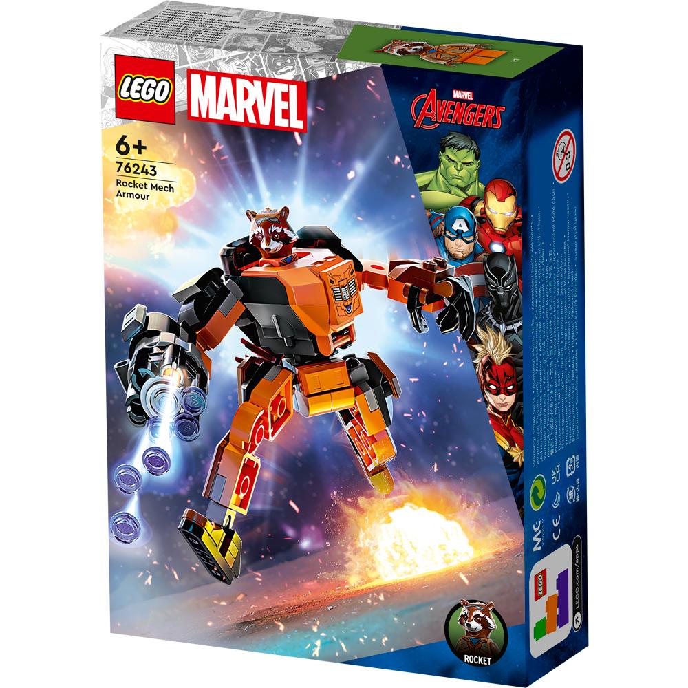LEGO Marvel Rocket Mech Armour Building Set Toy 98 Piece for Ages 6+ 76243