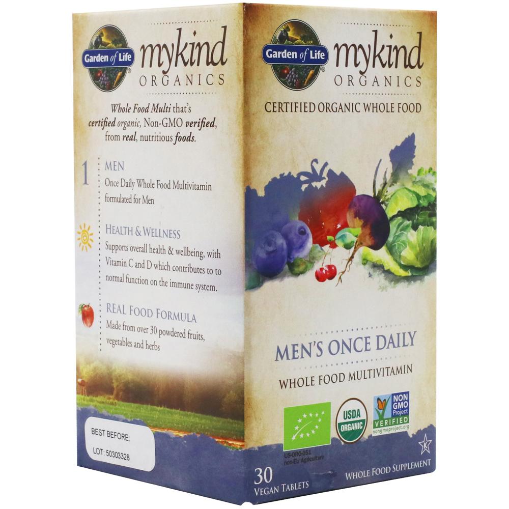 Garden of Life Men's Once Daily Multivitamin 30 Vegan Tablets Mykind Organics 1230
