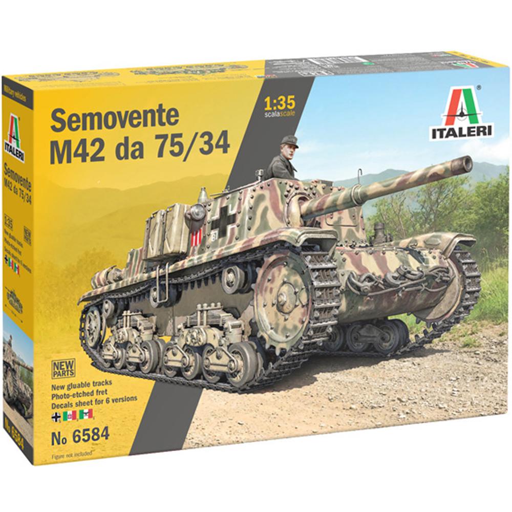 Italeri Semovente M42 da 75/34 Italian Tank Military Model Kit 14cm Long Scale 1:35 I6584