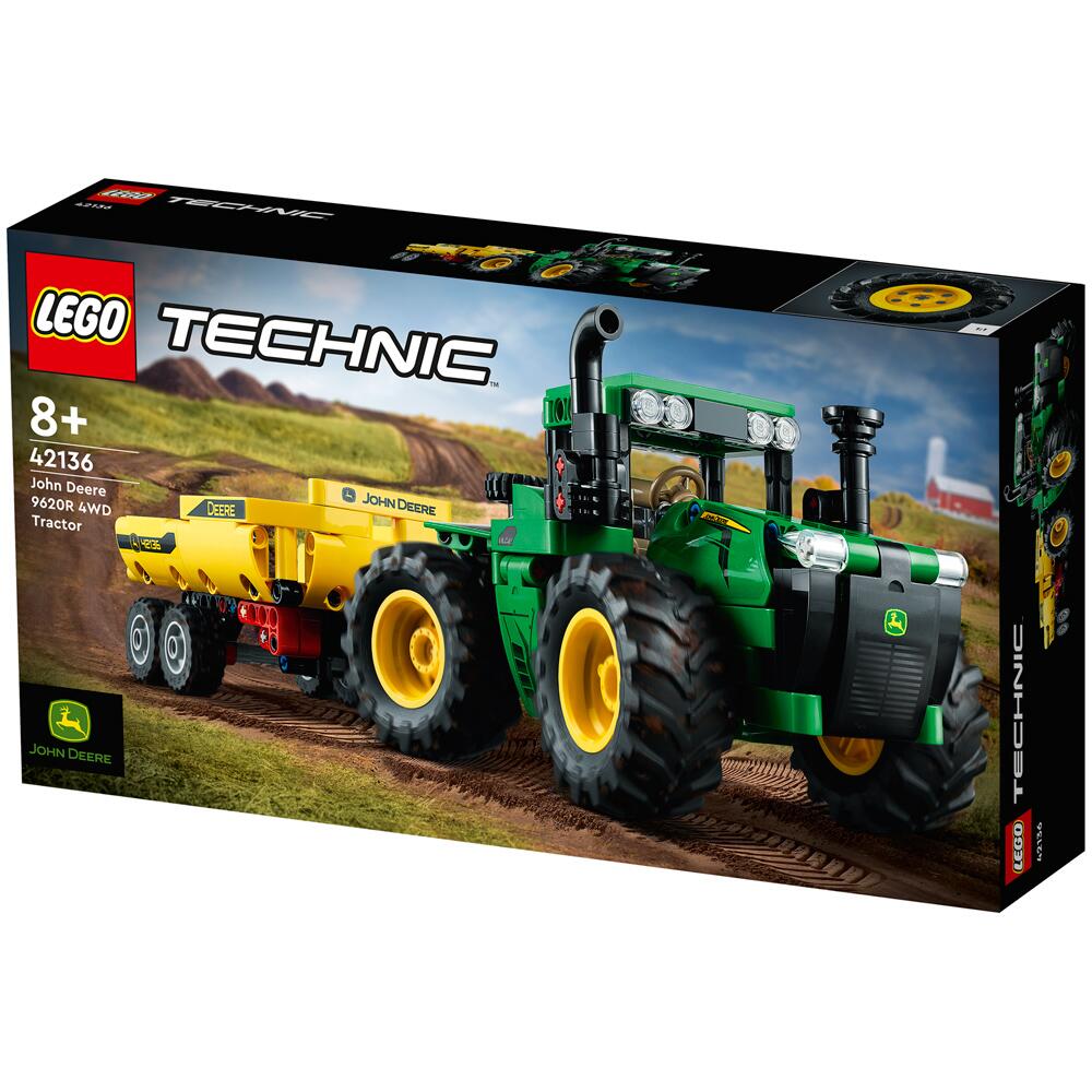 LEGO Technic John Deere 9620R 4WD Tractor Building Set 390 Piece for Ages 8+ 42136