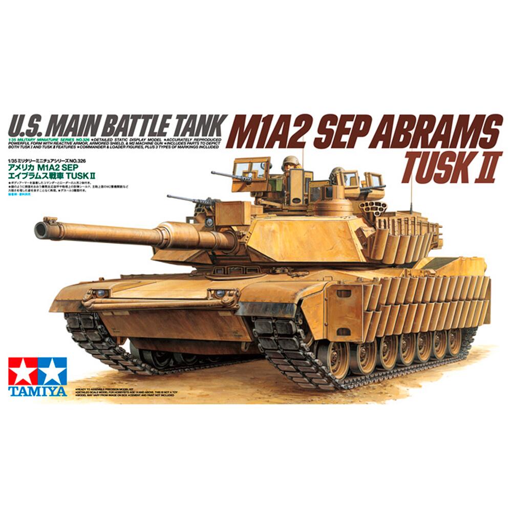 Tamiya M1A2 Sep Abrams Tusk II Tank Model Kit Scale 1/35 35326