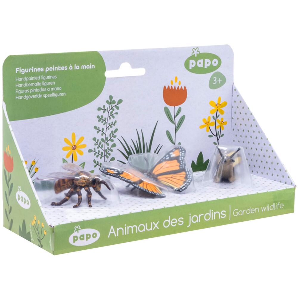 Papo Bee Bee Butterfly and Snail Insect Garden Wildlife Set 80009