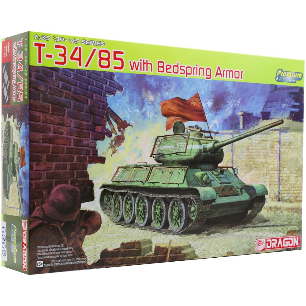 Dragon T34/85 with Bedspring Armour Tank Model Kit 1:35 Scale D6266