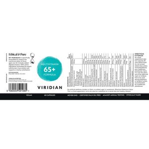 View 5 Viridian 65+ Multi Enhanced Absorption with Co-Q10, B12 & ALA 60 Capsules 0108