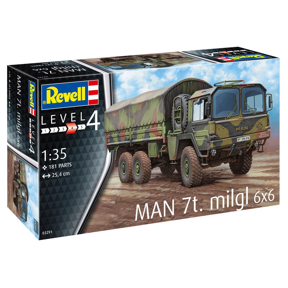 View 3 Revell Man 7t. Milgil 6x6 Military Supply Truck Model Kit Scale 1/35 03291