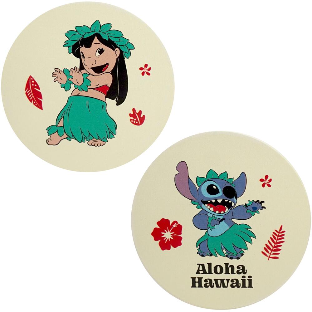 Disney Lilo & Stitch Aloha Hawaii Set of 2 Ceramic Coasters CST2DC03