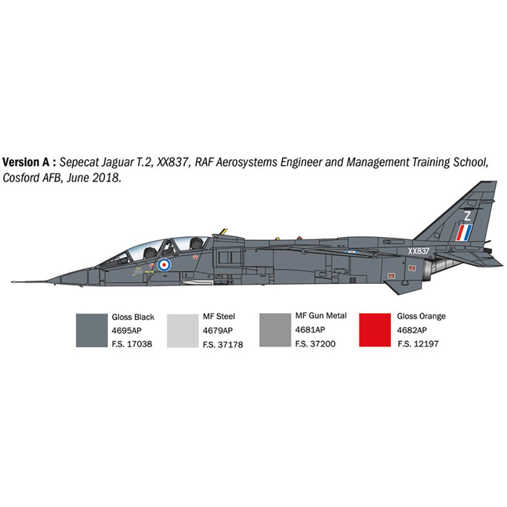 Italeri Jaguar T.2 R.A.F. Trainer Military Aircraft Model Kit Scale 1/72