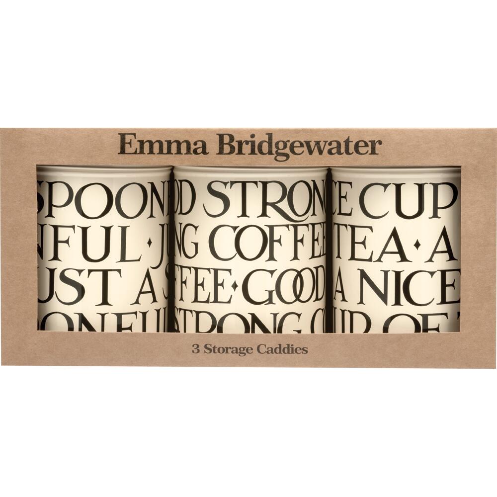Emma Bridgewater Black Toast Storage Caddies Round Set of 3 BT2900N