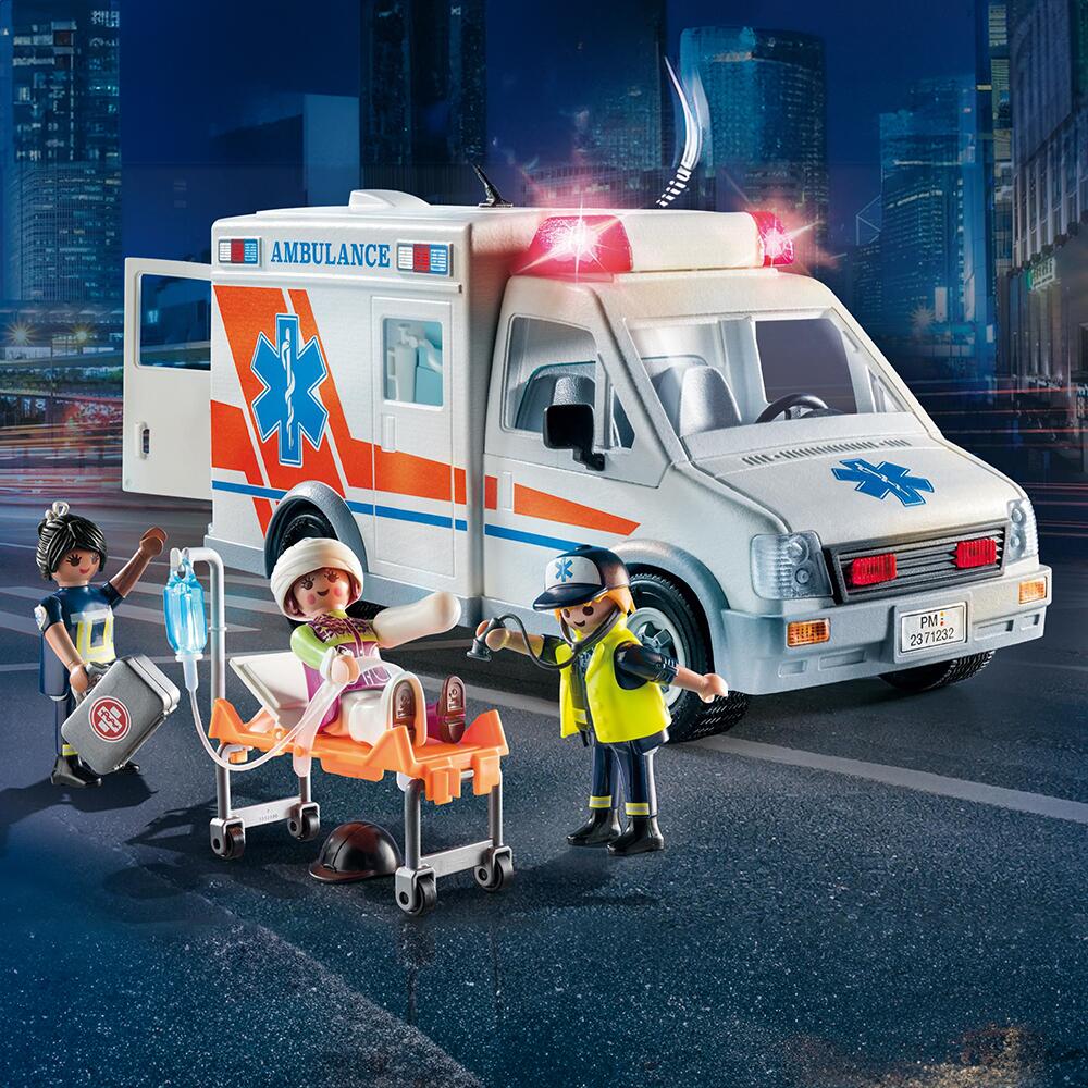 Playmobil City Action Ambulance Vehicle Playset with Figures Accessories