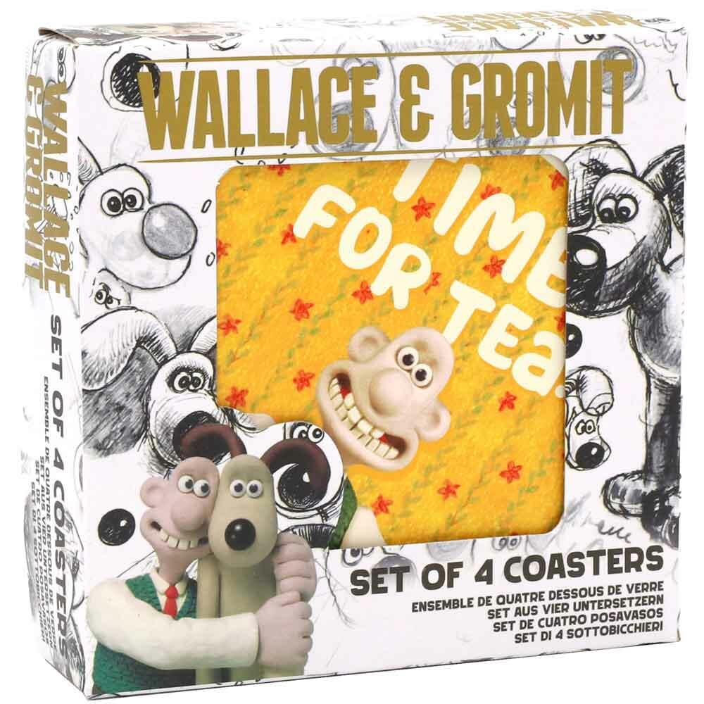 Wallace and Gromit Ceramic Round Cork Backed Coasters Set of 4 CST4AA02