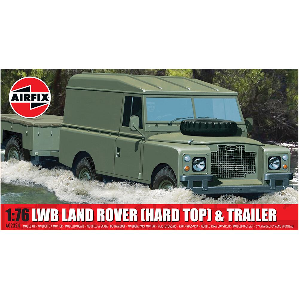 Airfix LWB Land Rover Hard Top & Trailer Model Kit Scale 1:76