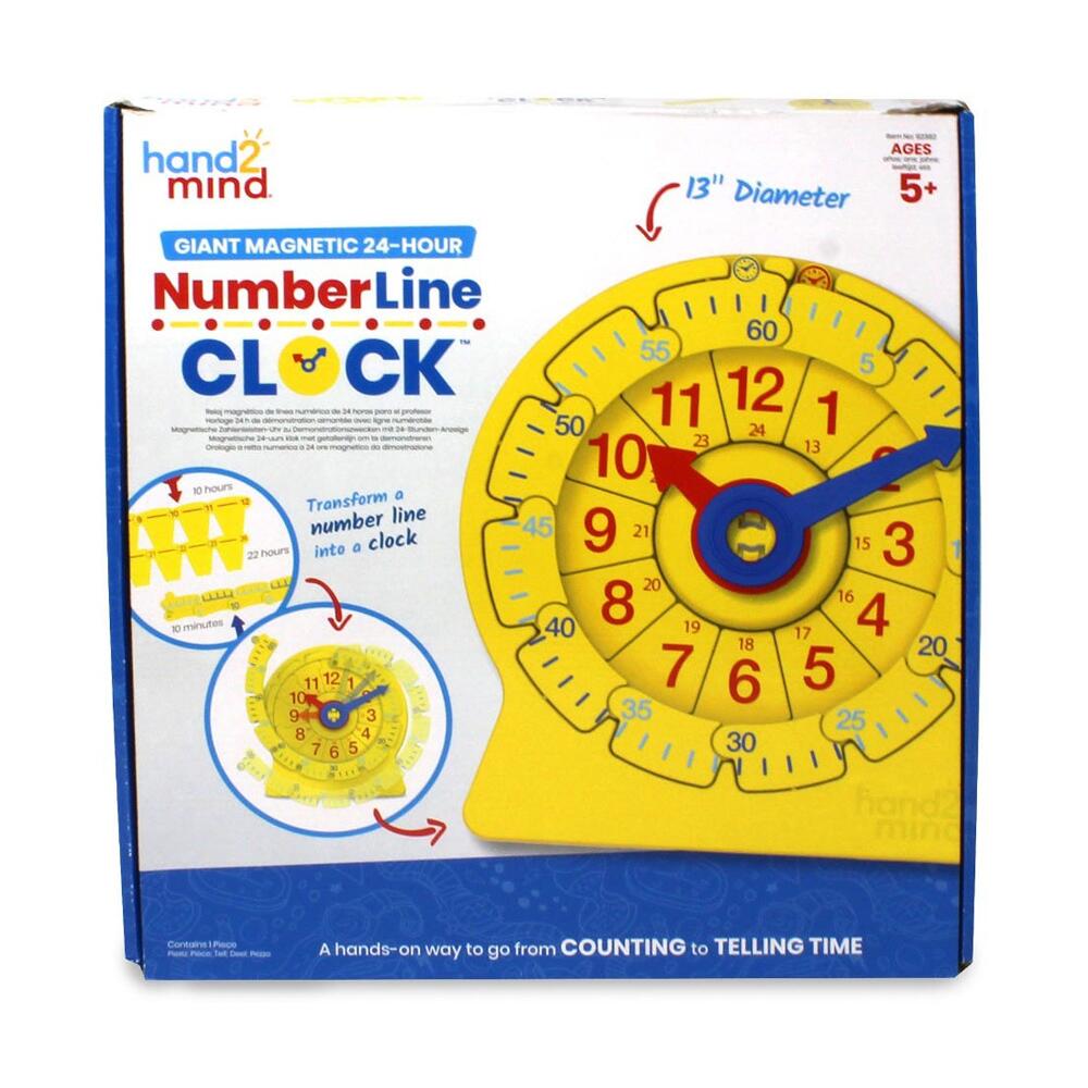 EAI Education Geared For Time Magnetic Demonstration Clock - 12-Inch Large Magnetic Teaching Clock For Classroom