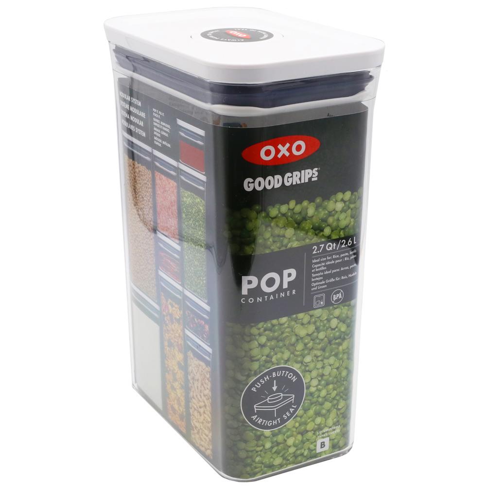 OXO Good Grips POP Container - Airtight Food Storage - 2.7 Qt  Rectangle (Set of 4) for Rice and More : Home & Kitchen