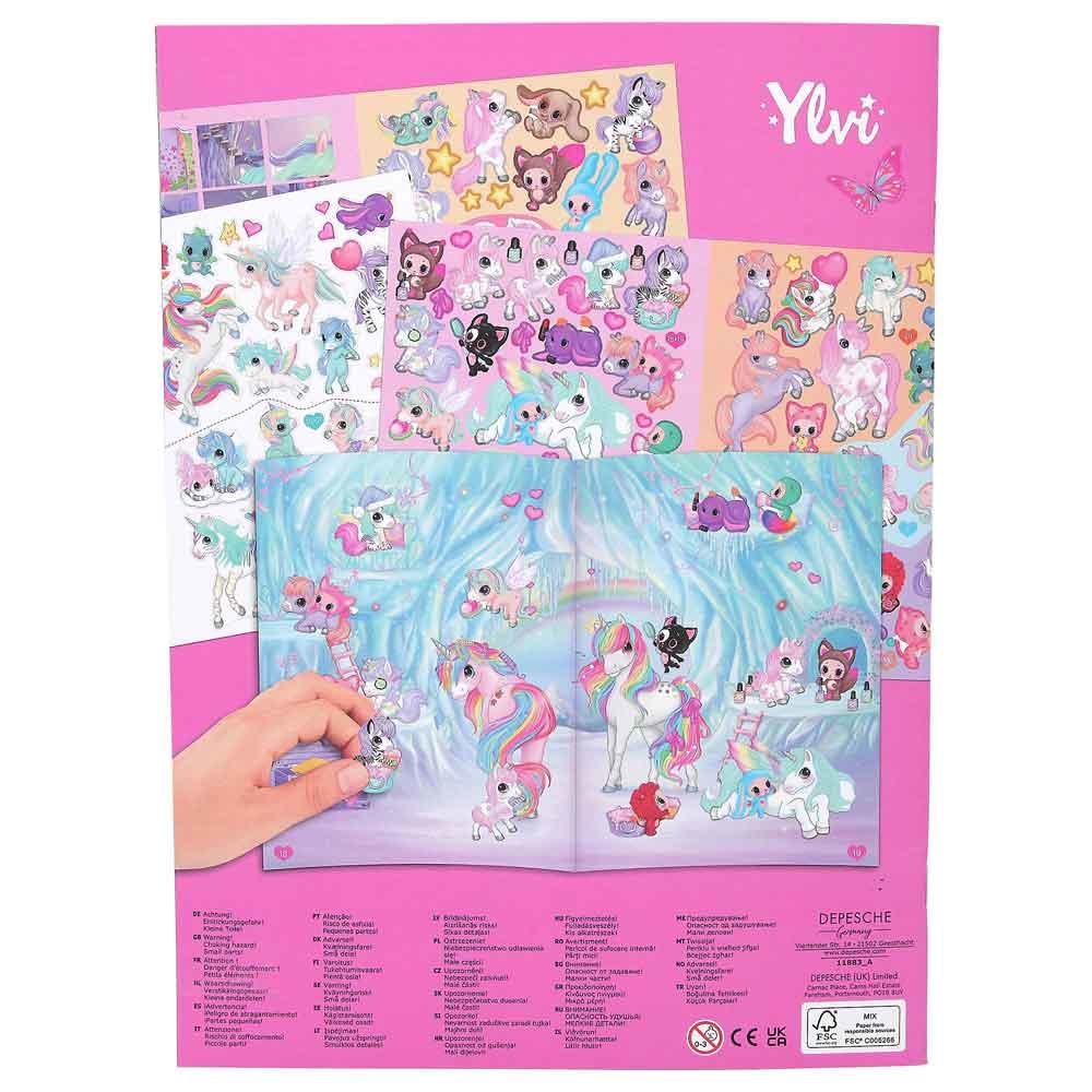 Depesche Ylvi Create Your Unicorn World Sticker Book - 20 Background Pages + 6 Sticker Sheets (Glitter, Foam, Silver), 24.5x18 Cm - View #12