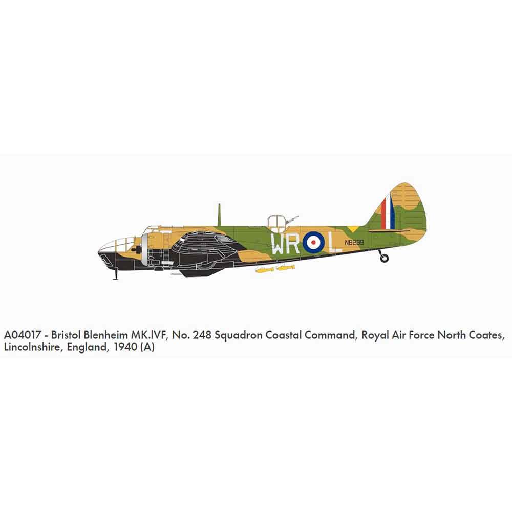 View 4 Airfix Bristol Blenheim Mk.IVF Aircraft Model Kit Scale 1:72 A04017