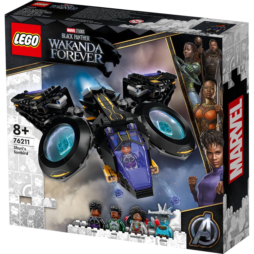 View 3 LEGO Marvel Black Panther Wakanda Forever Shuri's Sunbird 355 Piece Set 76211 8+ 76211