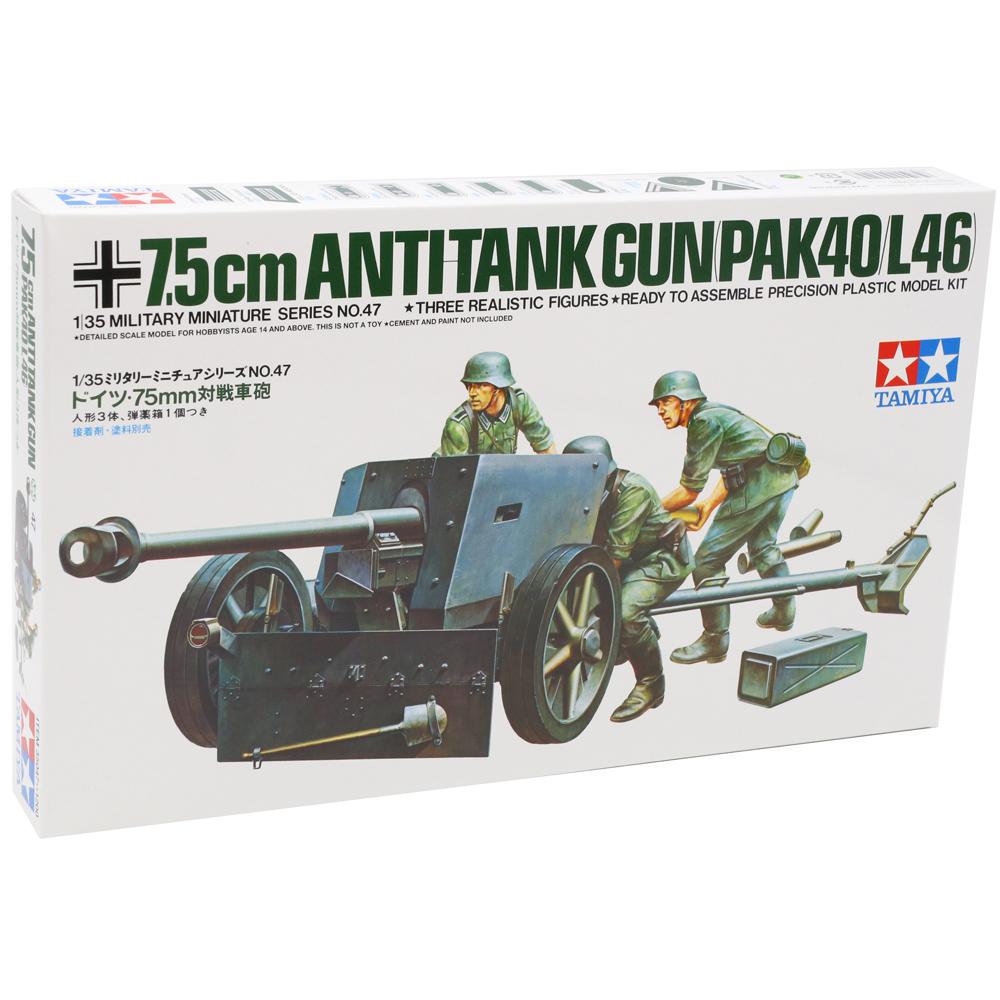 Tamiya 75mm German Anti-Tank Gun Plastic Model Kit 35047 Scale 1:35 35047