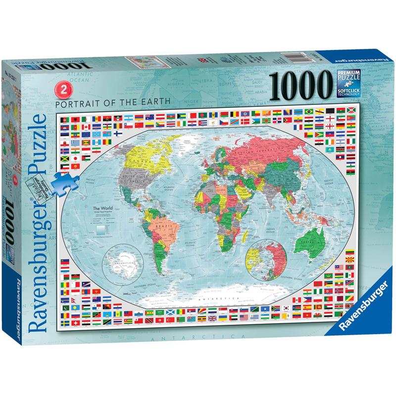 Ravensburger Portrait of The Earth World Map #2 1000 Piece Jigsaw Puzzle 15253