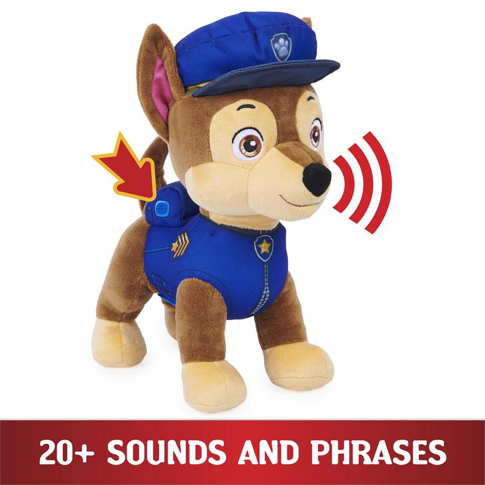 View 4 PAW Patrol Chase Plush Talking Interactive Soft Toy 30cm Tall for Ages 3+ 6063790