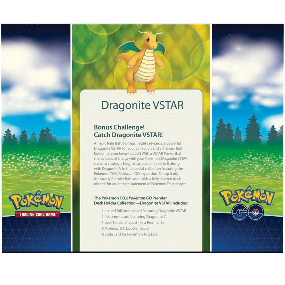 Pokémon GO TCG Dragonite VSTAR Premier Ball Deck Holder with 9 Booster
