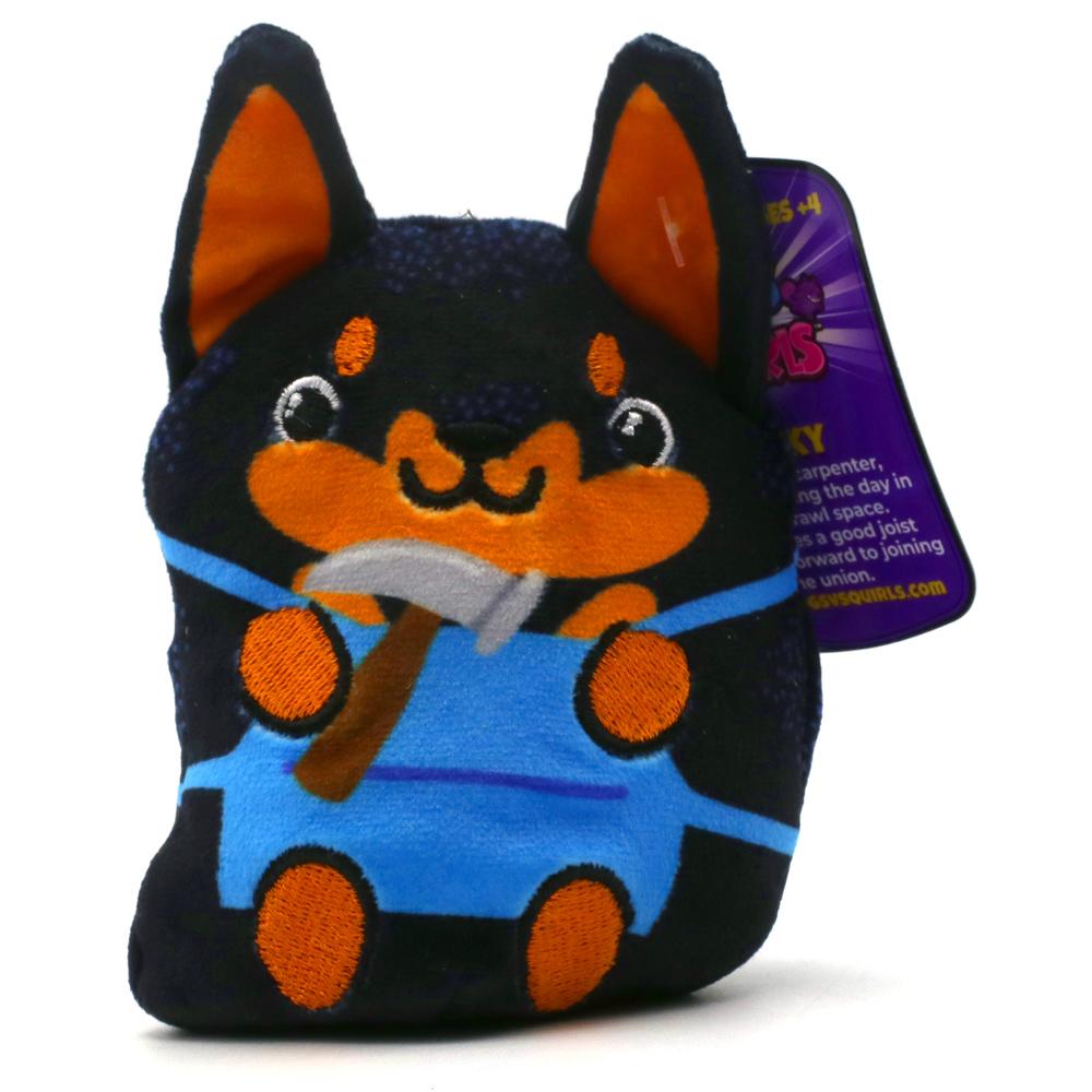 Dogs vs Squirls Bean Plush Toy 10cm Tall for Ages 4+ ROCKY MINI PINSCHER #65 V2000-ROCKY
