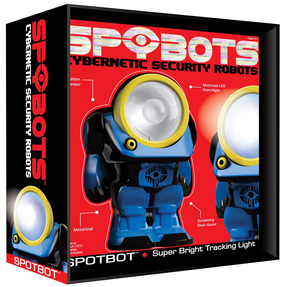 Spybots SPOTBOT Searchlight Tracking Robot with Motion Sensor and Siren Sounds 68401