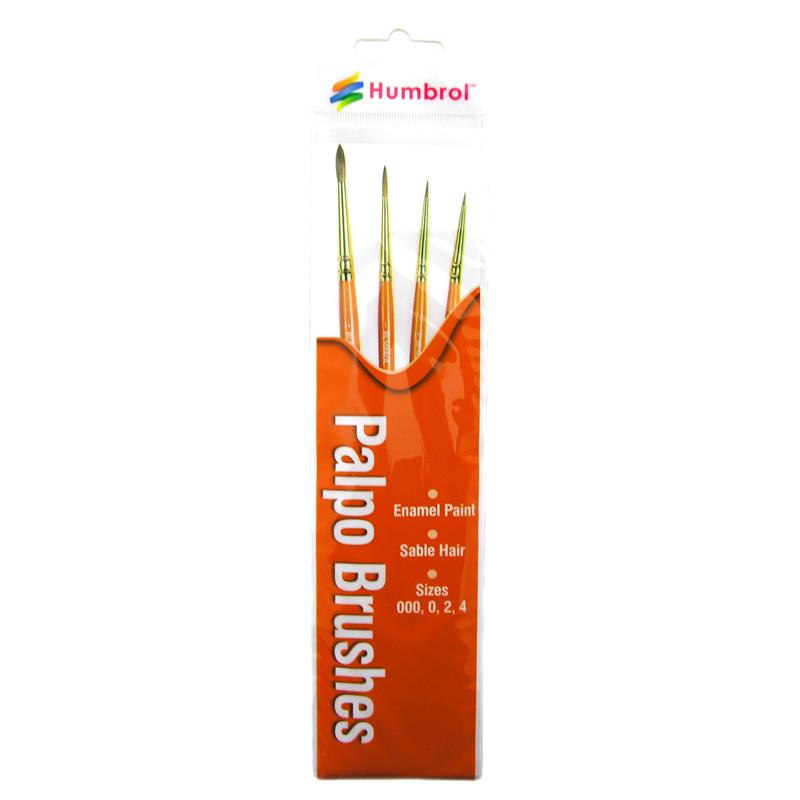 Humbrol Brush Pack PALPO (SIZES 000, 0, 2, 4) AG4250