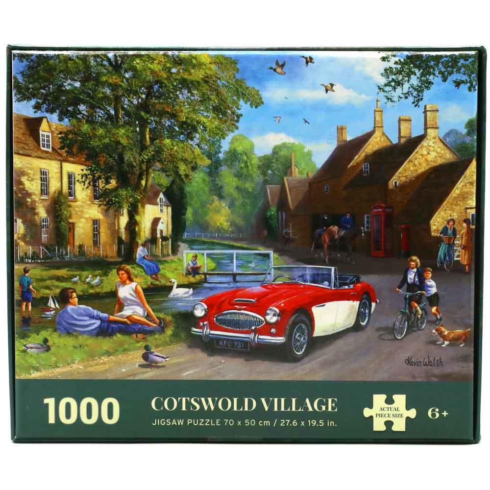 View 3 Kidicraft Kevin Walsh Nostalgia Cotswold Village 1000 Piece Jigsaw Puzzle K33023