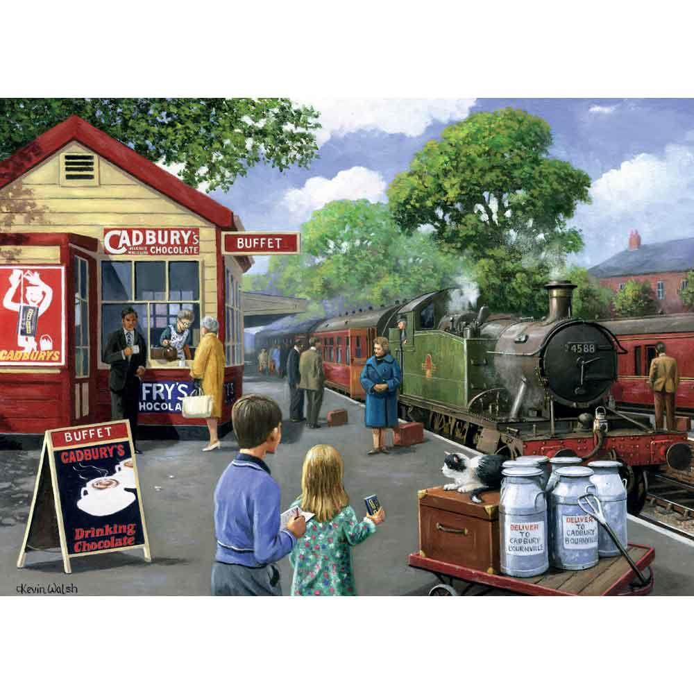View 2 Kidicraft Kevin Walsh Nostalgia Station Buffet 1000 Piece Jigsaw Puzzle K33027