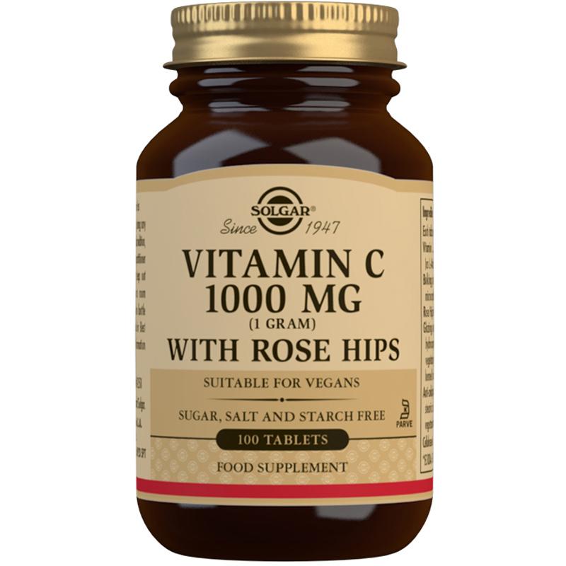 Solgar Vitamin C 1000mg with Rose Hips - 100 TABLETS SOLE2400