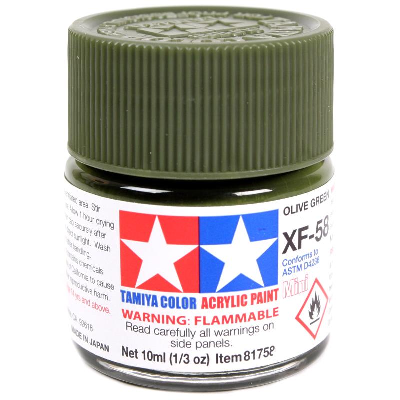 Tamiya XF Acrylic Paint 10ml - OLIVE GREEN XF-58 81758