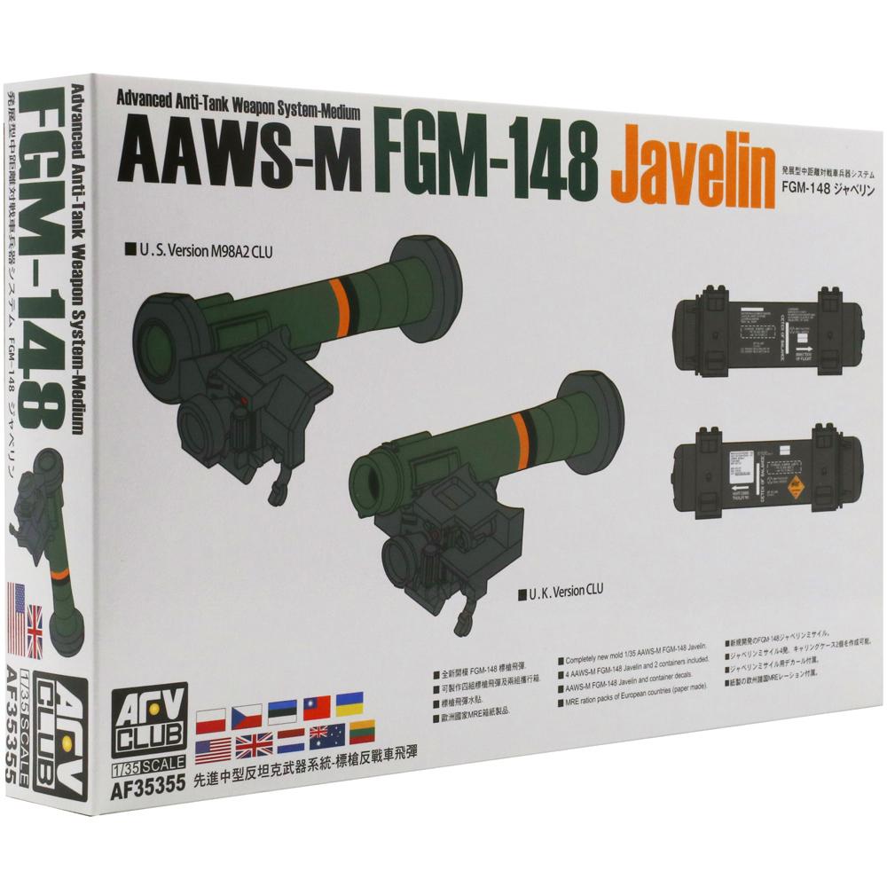 AFV Club AAWS-M FGM-148 Javelin Anti-Tank Missile Launcher Model Kit Scale 1:35 PKAF35355