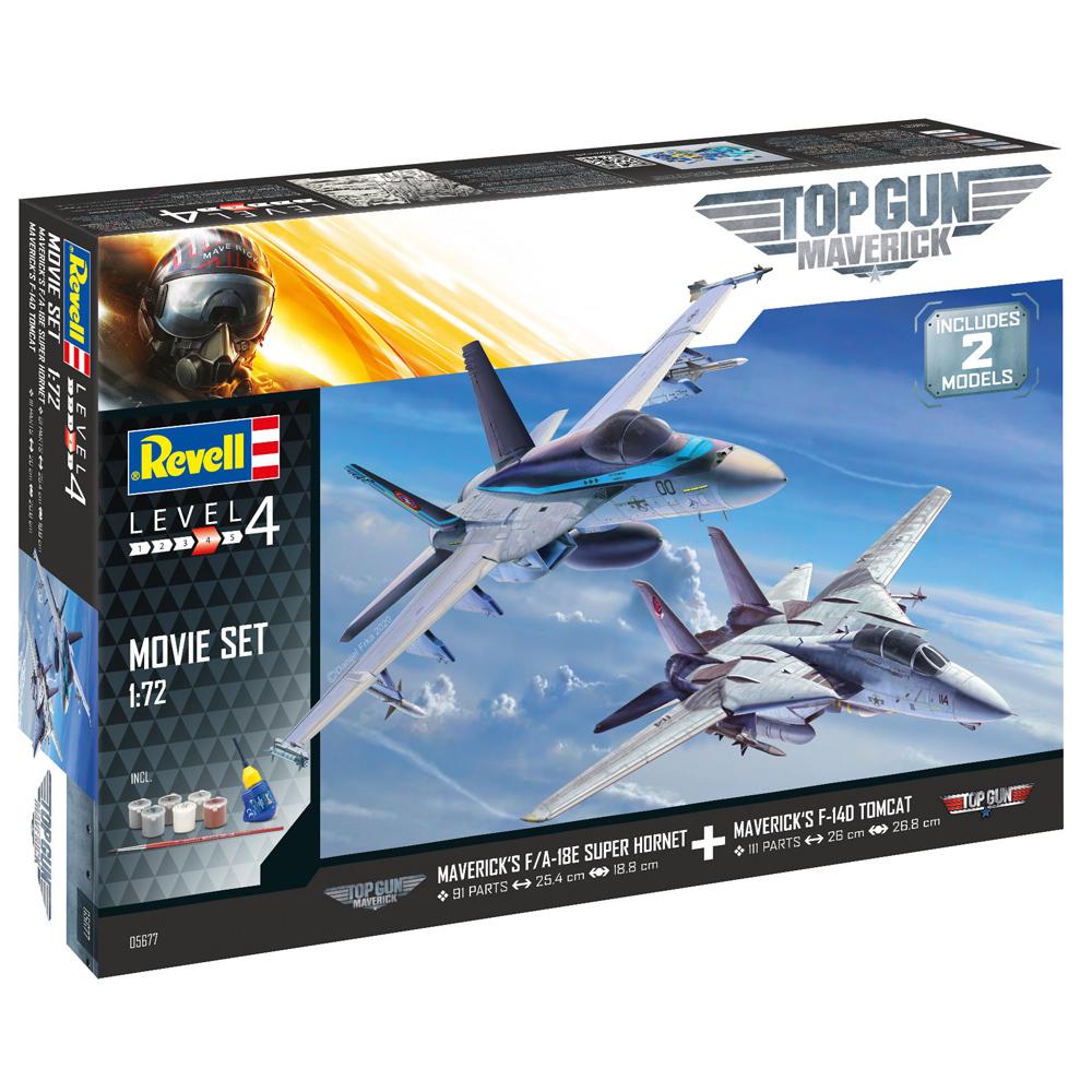 Revell Top Gun Maverick Super Hornet & Tomcat Model Kit Gift Set Scale 1:72 05677