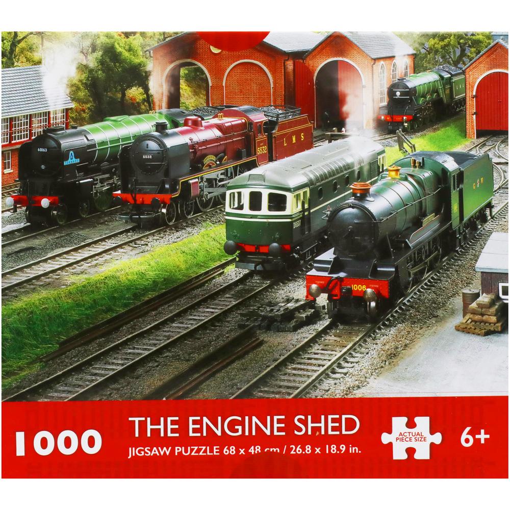 View 3 Hornby The Engine Shed Train Railway Jigsaw Puzzle 1000 Piece from Kidicraft HB0003