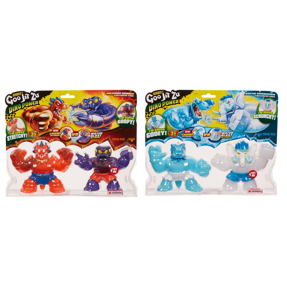 Heroes of Goo Jit Zu Dino Power Versus 2 Figure Pack Stretchy Blazagon ...