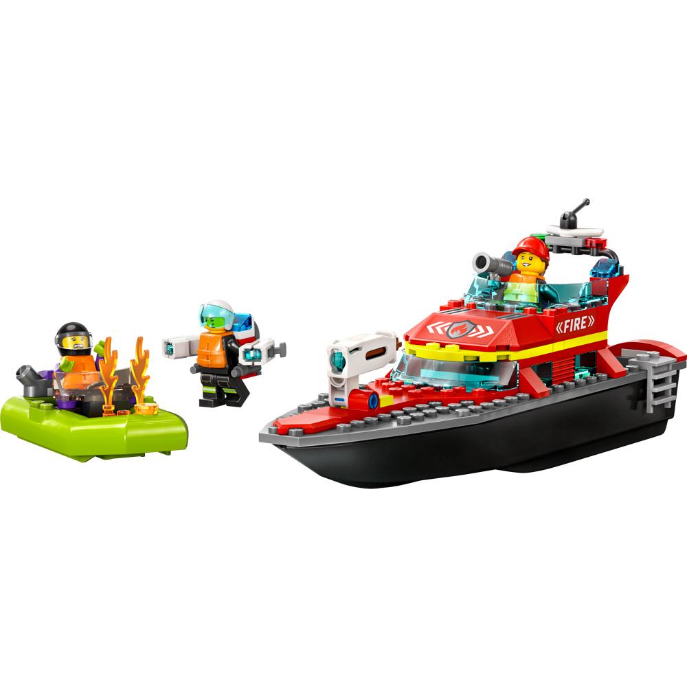 View 2 LEGO City Fire Rescue Boat Building Set Toy 144 Piece for Ages 5+ 60373