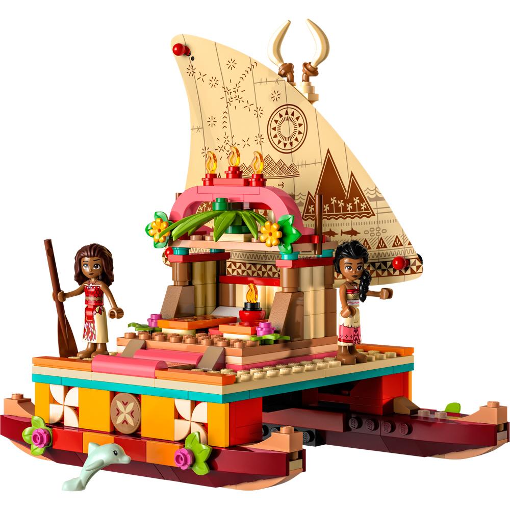 View 2 LEGO Disney Moana's Wayfinding Boat Building Set Toy 321 Piece for Ages 6+ 43210