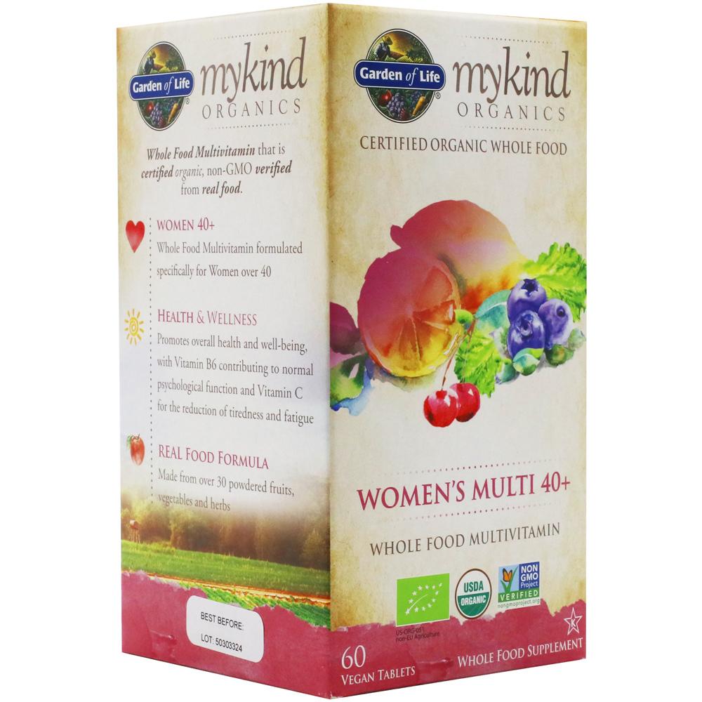 Garden of Life Women's Multi 40+ Multivitamin 60 Vegan Tablets Mykind Organics 1225