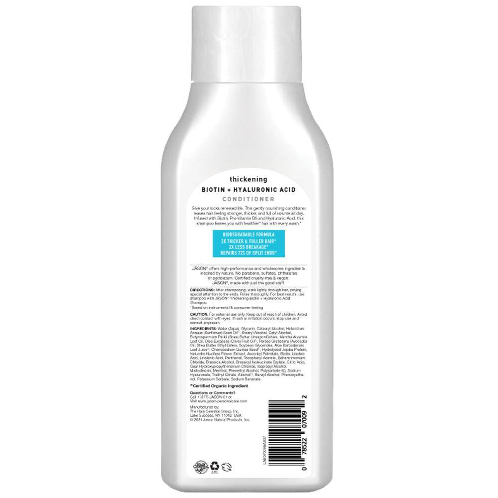 Jason Thickening Biotin and Hyaluronic Acid Hair Conditioner 473ml