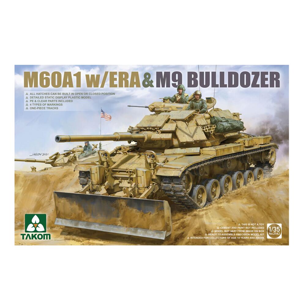 Takom M60A1 w/ Era & M9 Bulldozer Attachment Model Kit Scale 1/35 02142