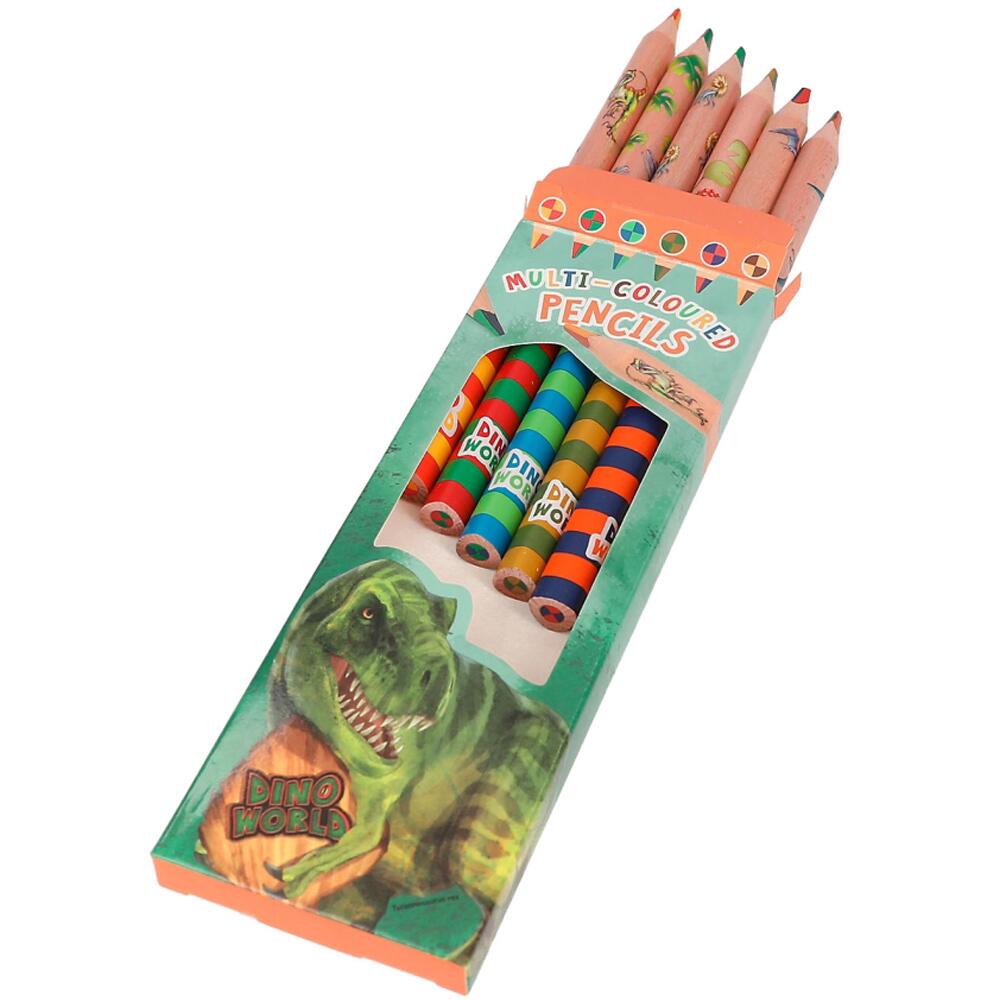 Dino World Mini Dino 6 Thick Coloured Pencil main image 0