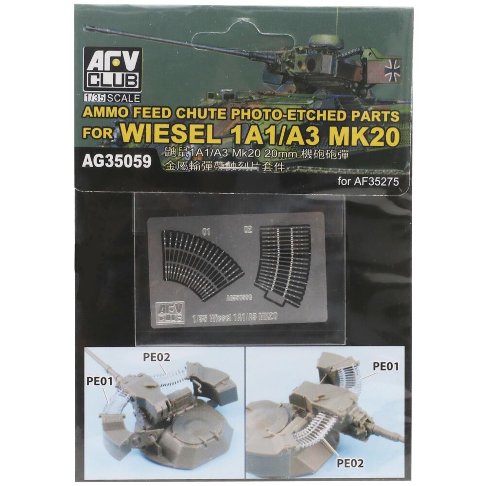 AFV Club Ammo Feed Chute Set for AF35275 Wiesel 1A1/A3 MK20 Tank Scale 1:35 AG35059