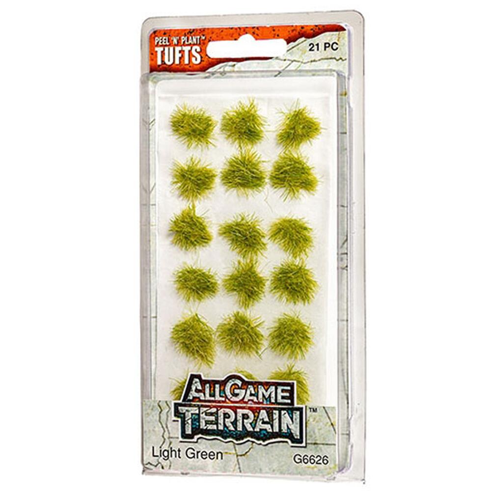 All Game Terrain Peel N Plant Tufts Wargaming Scenery Light Green 21 Piece G6626