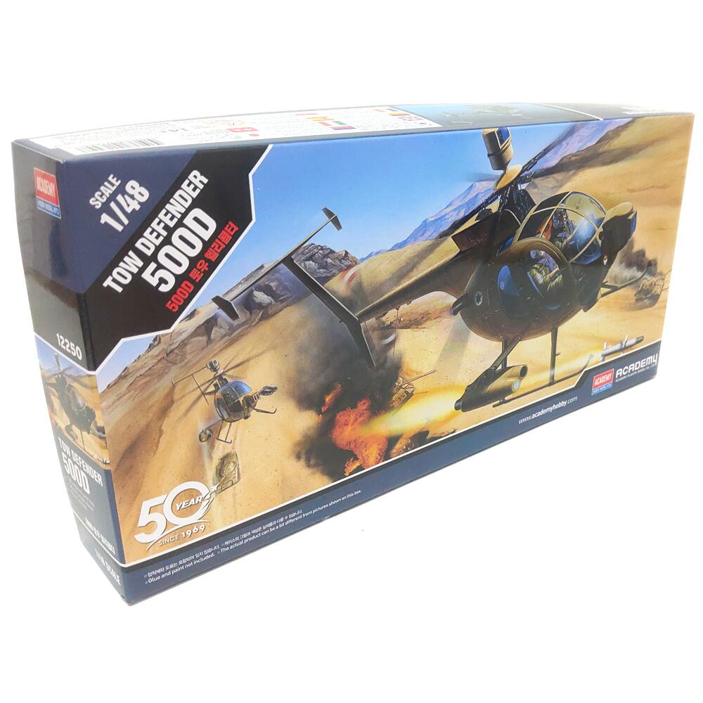Academy Hughes Tow Defender 500D Helicopter Model Kit Scale 1:48 PKAY12250