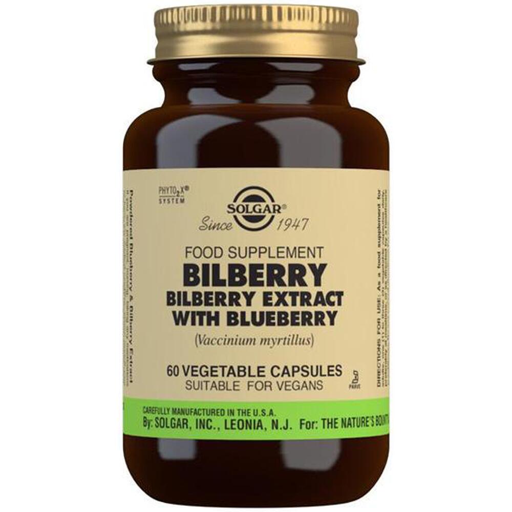 Solgar Bilberry Berry Extract 60 Vegetable Capsules SOLE4110