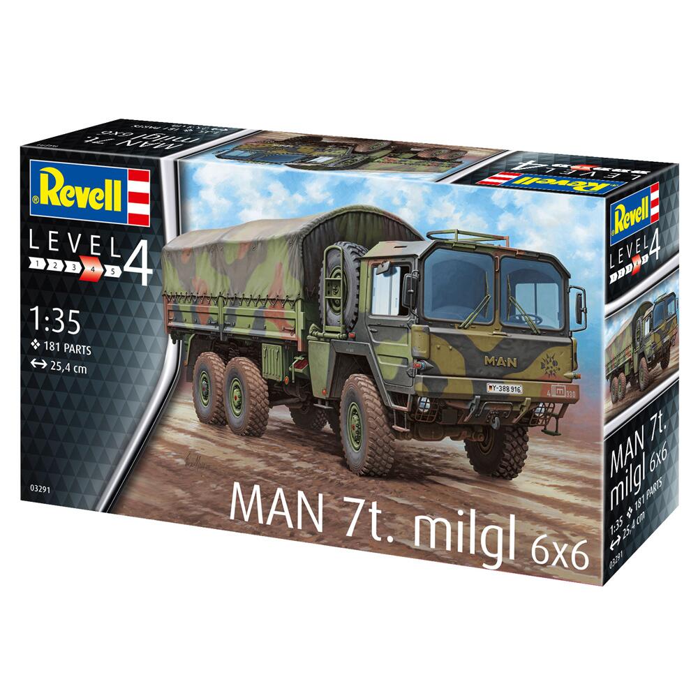 View 4 Revell Man 7t. Milgil 6x6 Military Supply Truck Model Kit Scale 1/35 03291