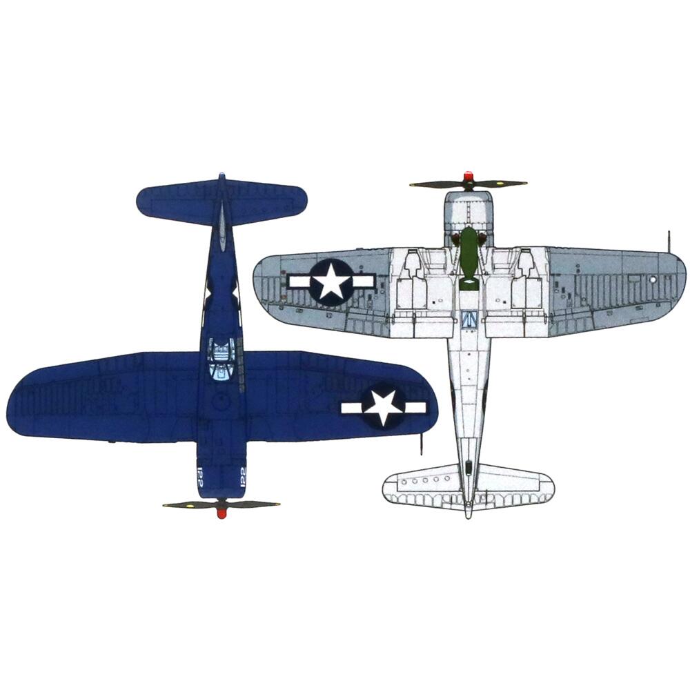 View 5 Tamiya WWII Vought F4U-1A Corsair Military Aircraft Model Kit Scale 1:48 61070