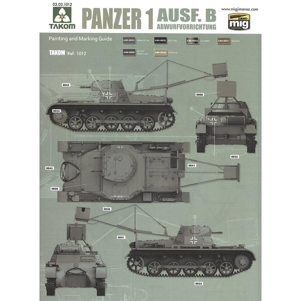 Takom Pz.Kpfw.I Ausf.B Abwurfvorrichtung Model Kit Scale 1/16