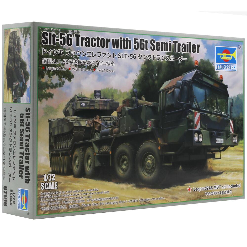 Trumpeter SLT-56 Tank Transporter with Trailer Military Model Kit Scale 1:72 07196